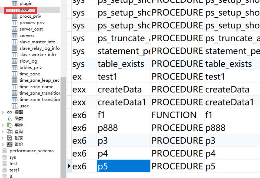 MYSQL中怎么重命名procedure