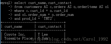 詳解MySQL子查詢（嵌套查詢）、聯(lián)結表、組合查詢