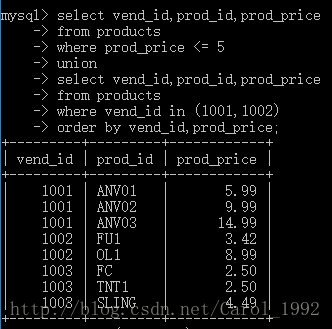 详解MySQL子查询（嵌套查询）、联结表、组合查询