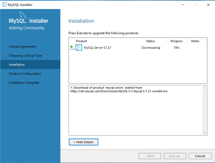 mysql installer web community 5.7.21.0.msi安装的示例分析