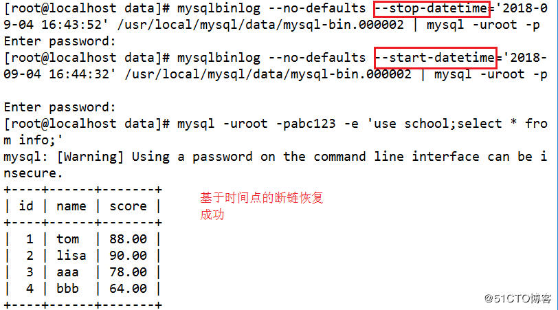 mysql增量備份及斷點(diǎn)恢復(fù)腳本的示例分析