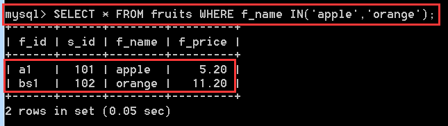 MySQL数据库中表查询操作的示例分析