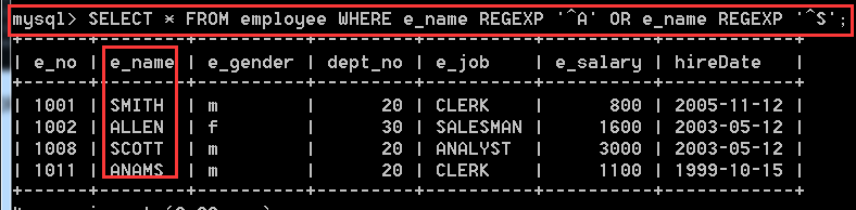 MySQL数据库中表查询操作的示例分析