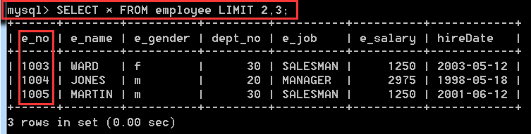 MySQL数据库中表查询操作的示例分析