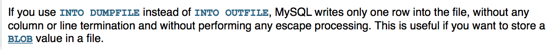 Mysql注入中outfile、dumpfile、load_file函数的示例分析