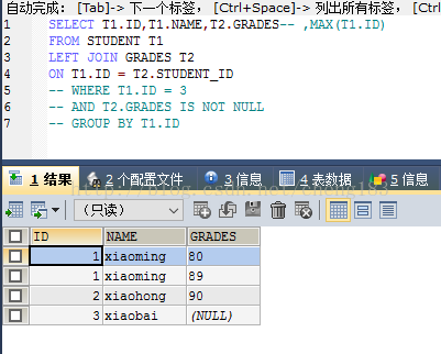 mysql中max与where的示例分析