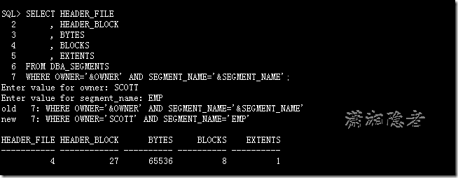 ORACLE中段的HEADER_BLOCK示例详析