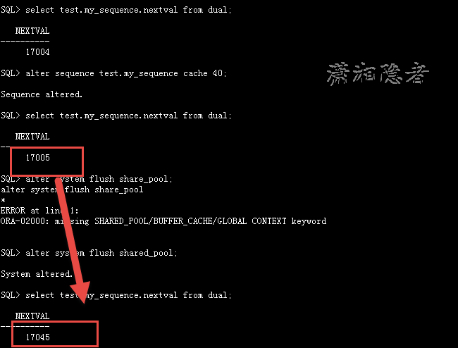 分享ORACLE SEQUENCE跳号总结