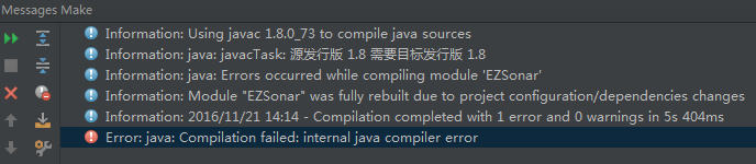 IntelliJ IDEA中报Error:java: Compilation failed: internal java compiler error错误怎么办