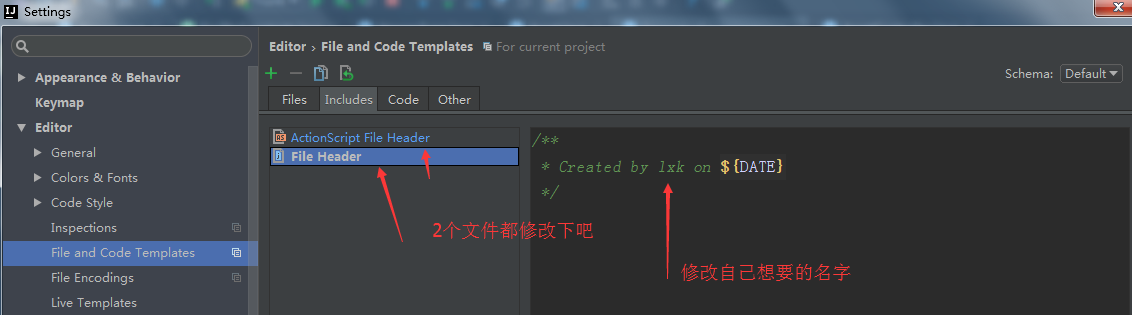 IntelliJ IDEA如何修改新建文件自动生成注释的user名