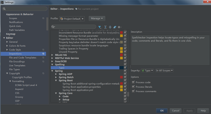 IntelliJ IDEA中如何实现打开拼写检查与忽略提示曲线