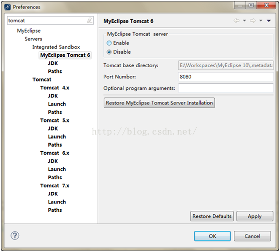 Java中如何搭建MyEclipse10+jdk1.8+tomcat8開發(fā)環(huán)境