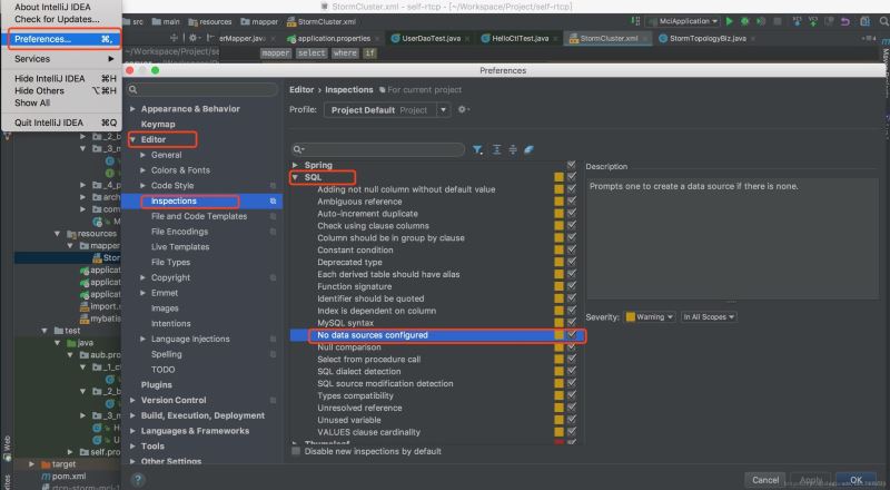 去掉IntelliJ IDEA 中 mybatis 对应的 xml 文件警告的教程图解