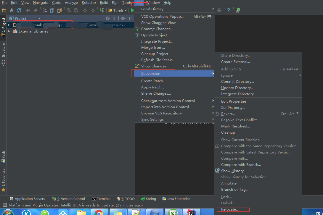 IntelliJ IDEA中TortoiseSVN如何修改服务器地址