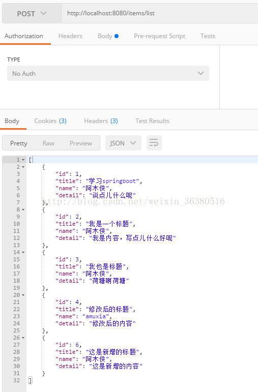 springboot使用JdbcTemplate完成對數(shù)據(jù)庫的增刪改查功能