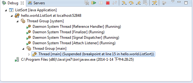 Java Eclipse进行断点调试的方法