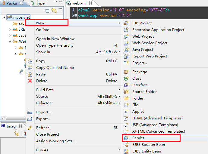 servlet如何利用myeclipse进行创建