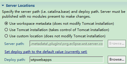 Eclipse配置tomcat發(fā)布路徑的問題wtpwebapps解決辦法