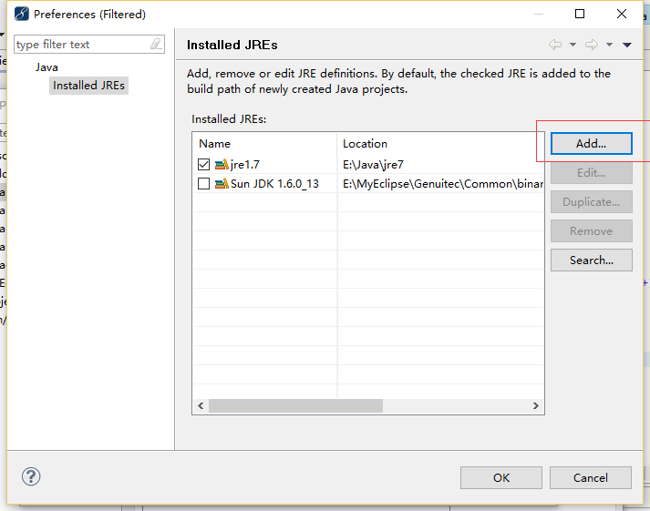 jdk1.7如何在myEclipse环境中进行配置