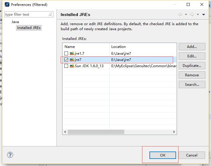 jdk1.7如何在myEclipse环境中进行配置