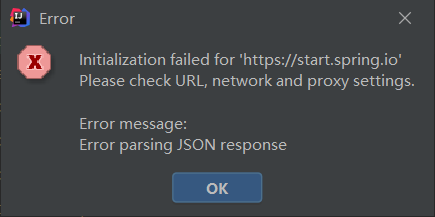 IDEA使用Spring Initializr创建项目时无法连接到https://start.spring.io怎么办