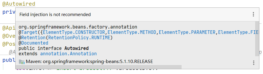 Intellij IDEA如何去掉@Autowired注入警告