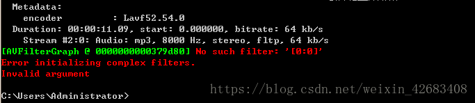 解决java执行cmd命令调用ffmpeg报错Concat error - No such filter '[0,0]'问题