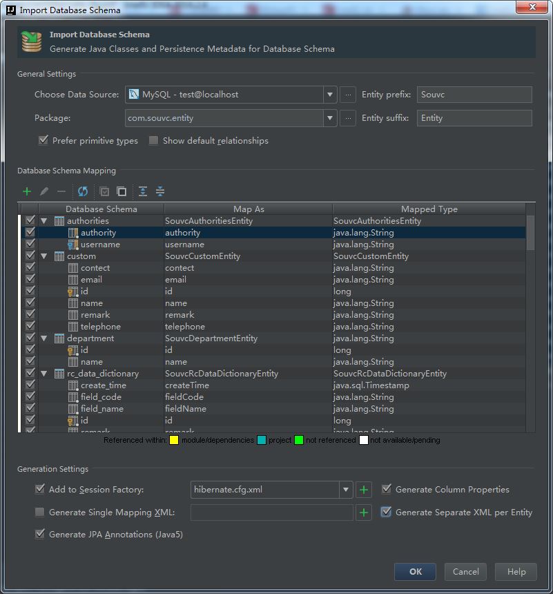 Intellij IDEA怎么通过数据库表生成带注解的实体类