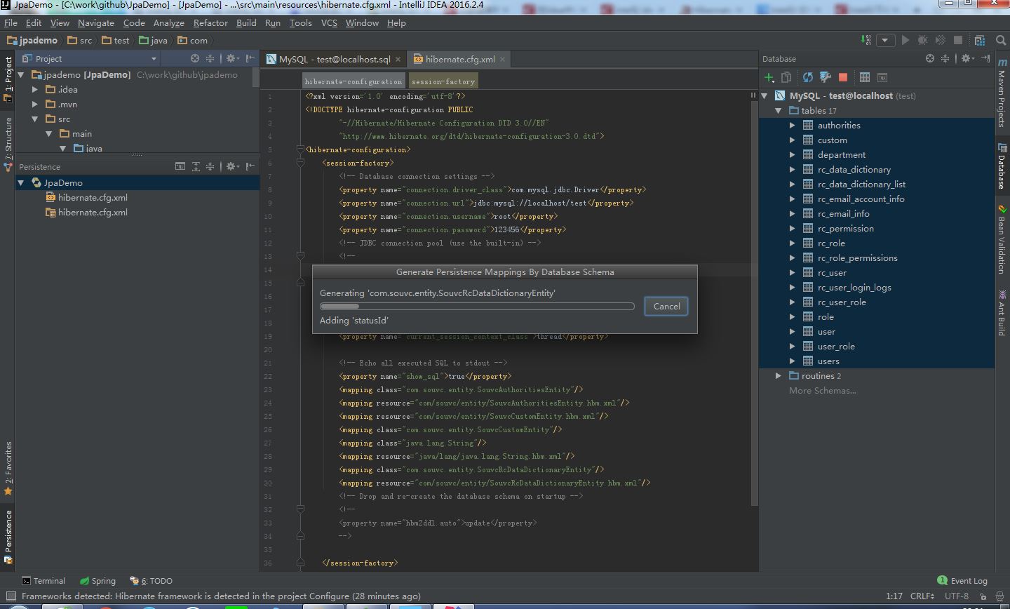 Intellij IDEA怎么通过数据库表生成带注解的实体类