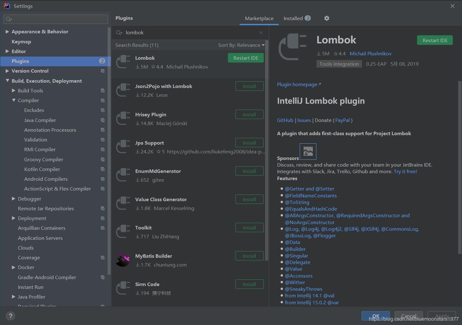 详解Idea 2019.2 安装lombok插件失效问题解决