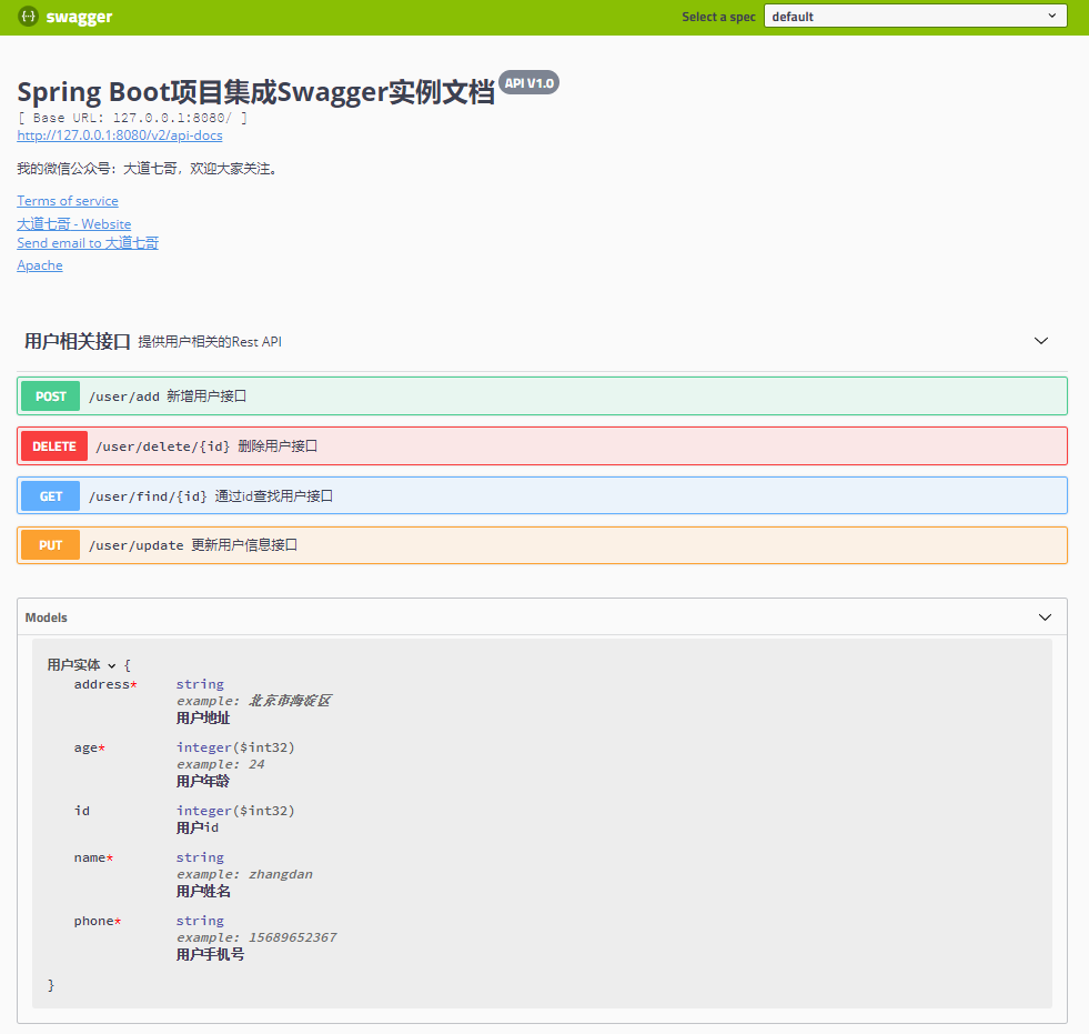 Spring boot集成swagger2如何生成接口文档