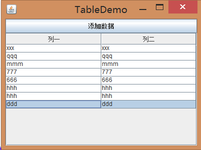 JAVA中如何实现表格