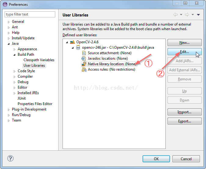 怎么在Eclipse中配置基于java的Opencv.