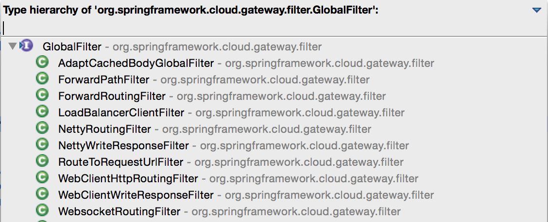 spring cloud gateway 全局过滤器的实现