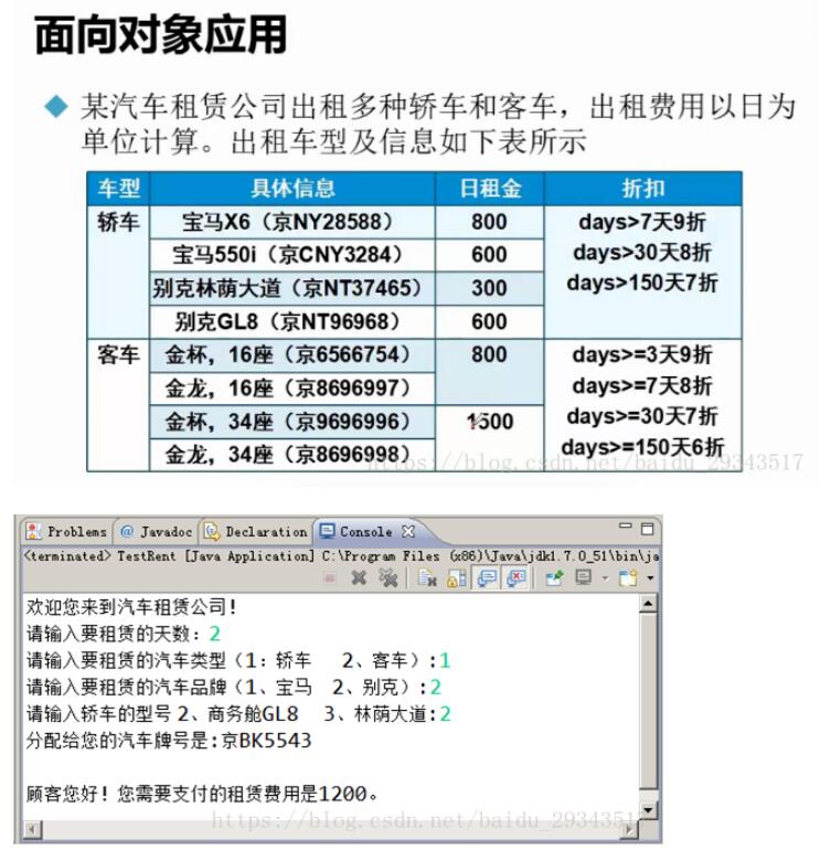 使用java实现汽车租赁系统的案例