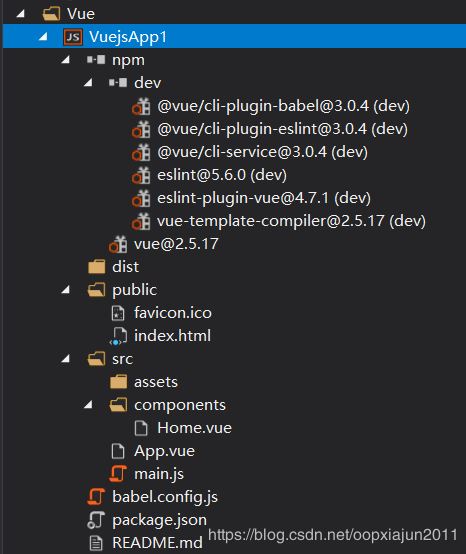 Visual Studio 2019 Vue项目的目录结构是怎样的