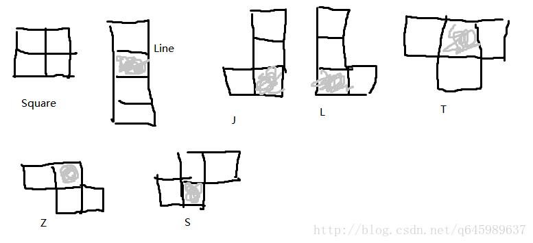 C#实现简单俄罗斯方块