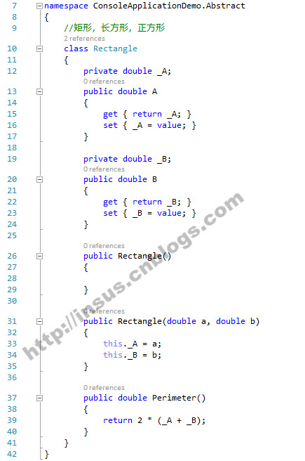 C#的抽象类别的特点