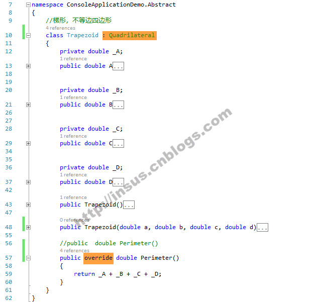 C#的抽象类别的特点