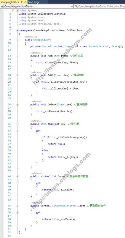 C#中集合Collections購物車Shopping Cart的示例分析