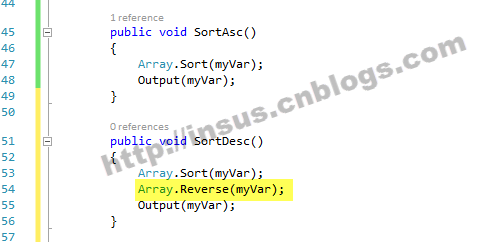 C#中如何对int array进行排序