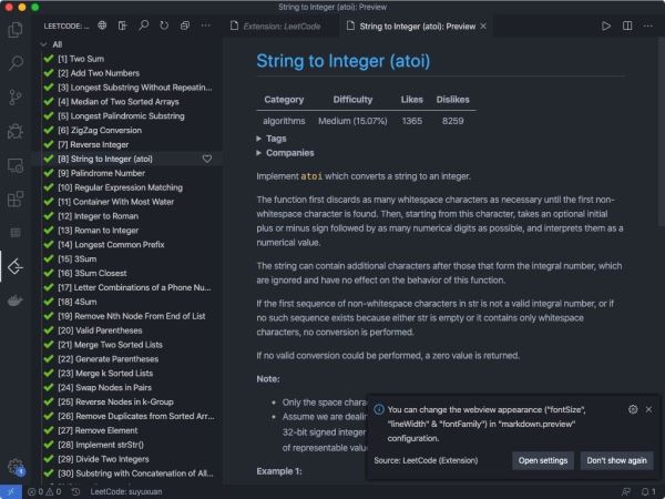 vscode中配置LeetCode插件的教程(愉快刷题)