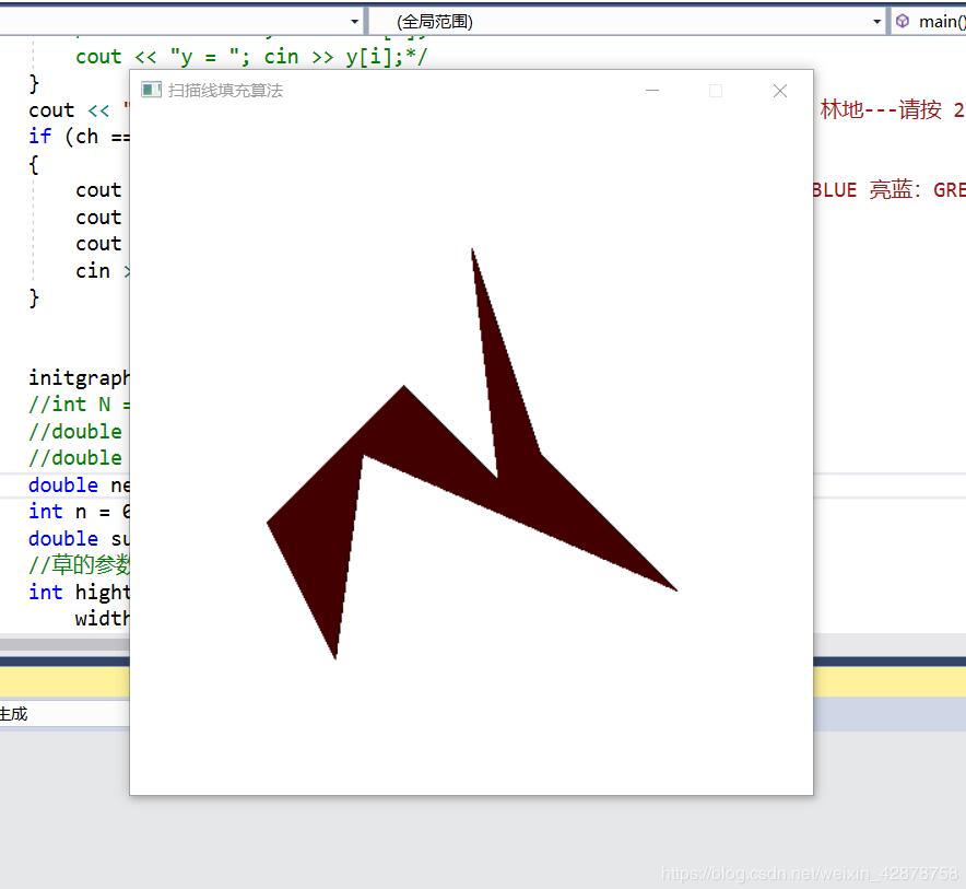 C++实现基于EASYX库扫描线算法