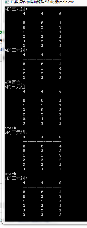 C++稀疏矩阵的基本运算有哪些