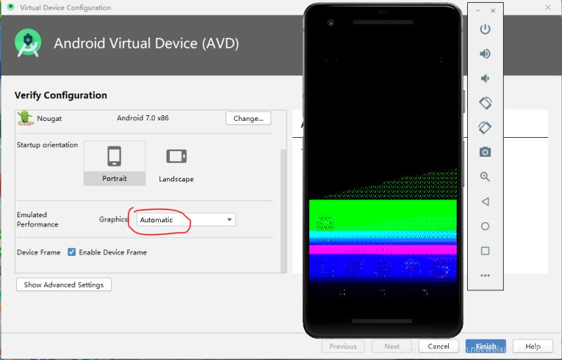 Android studio虚拟机在启动界面和桌面出现画面模糊花屏问题怎么办