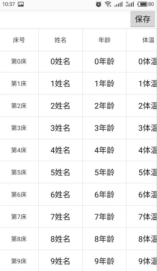 如何使用Android实现类似execel的表格 能回显并能修改表格内容的方法