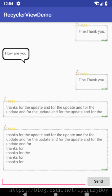 如何在Android中使用RecylerView实现聊天框效果
