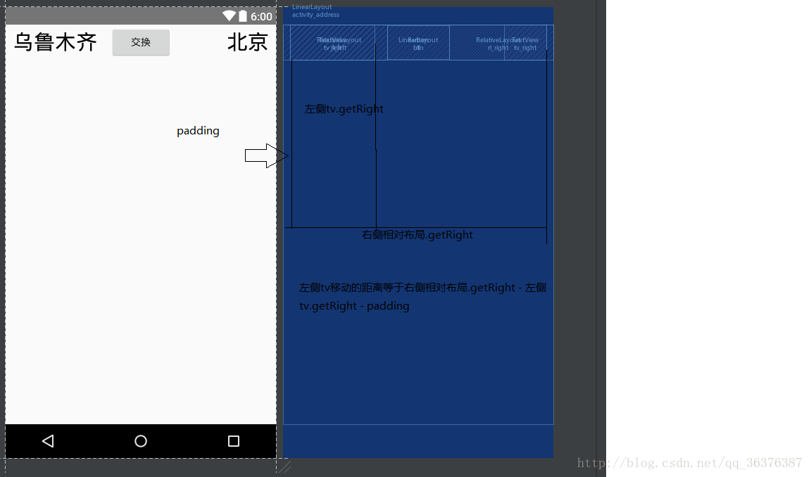 Android实现去哪儿携程地址互换效果