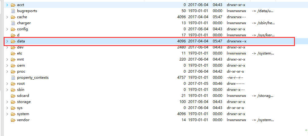 解决Android studio中关于模拟器的/data目录不能显示的问题