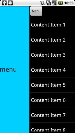 Android利用滑动菜单框架实现滑动菜单效果